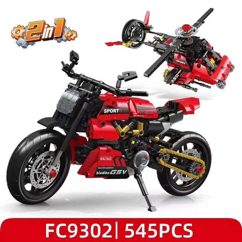 Speed Champions 2 In 1 Racing Moto 1:8 Motorcycles Building Blocks Sets DIY Classic Motorbike Model Brick Childrens Toys Gifts