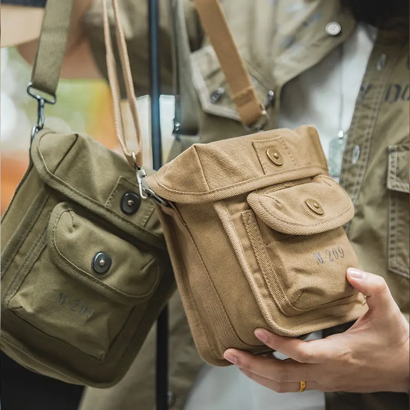 

Retro Men Shoulder Bag Crossbody Messenger Bag Travel Outdoor Sport Hiking Camping Canvas Magnetic Buckle Square Waist Bag Men