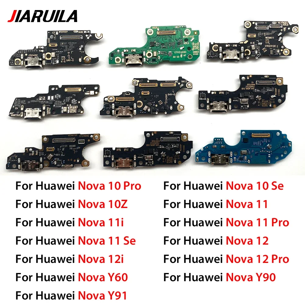 10 PCS USB Charging Port Charger Board Flex Cable For Huawei Nova 10 Pro 10 Se 10Z 11 11i 11 Pro 11 Se 12 12i 12 Pro Y60 Y90