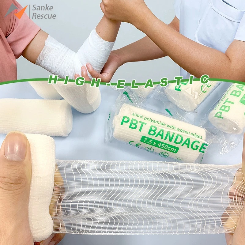 10pcs Elastic Bandages Cotton Core First Aid Absorbent Pads for Wound Dressing PBT Medical Emergency Safety Protection Kit