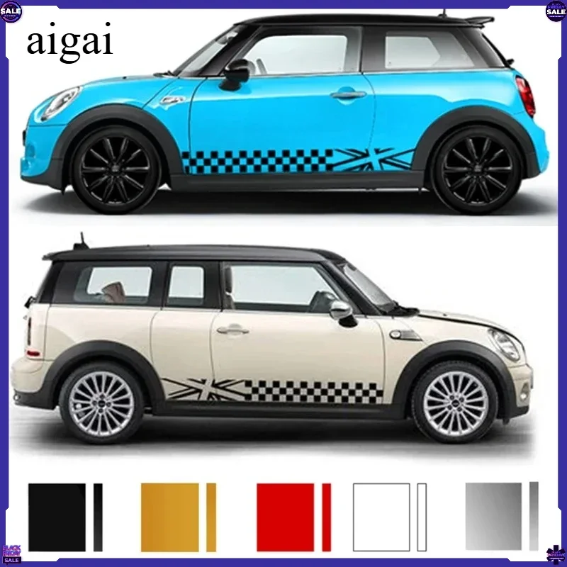 Car Door Side Sticker for Mini Cooper S JCW One F54 F55 F56 F60 R55 R56 R60 R61 Graphics Union Jack Decal Auto Acceessories