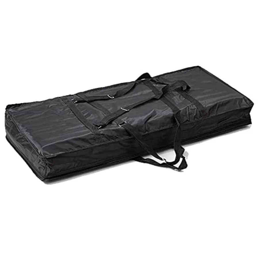 39 61鍵盤キーボードギグバッグ、電子ピアノケース、6mm厚パッド入り、調節可能なショルダートラベルストラップと収納ポケット付き、ブラック