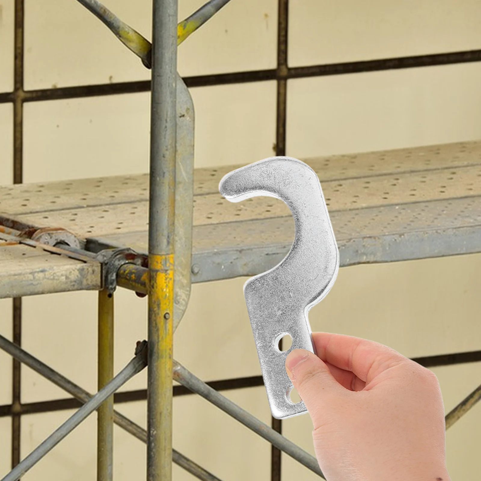 

2pcs Scaffold Board Hooks Heavy Duty Steel Pedal Hangers Material Locking Design Construction Safety Building Renovation