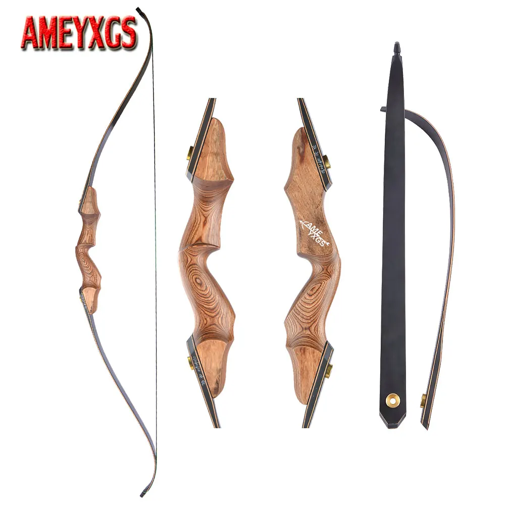 

60 Inch Recurve Bow 35/40/45/50 Lbs Archery Bow 15" Technology Wood Riser for Shooting Target Training Hunting Bow