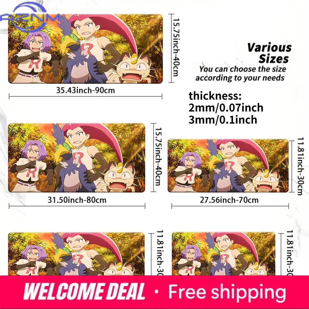 

Pokemon Team Rocket Jessie James Meowth Gaming Mouse Pad Non-Slip Desk Mat