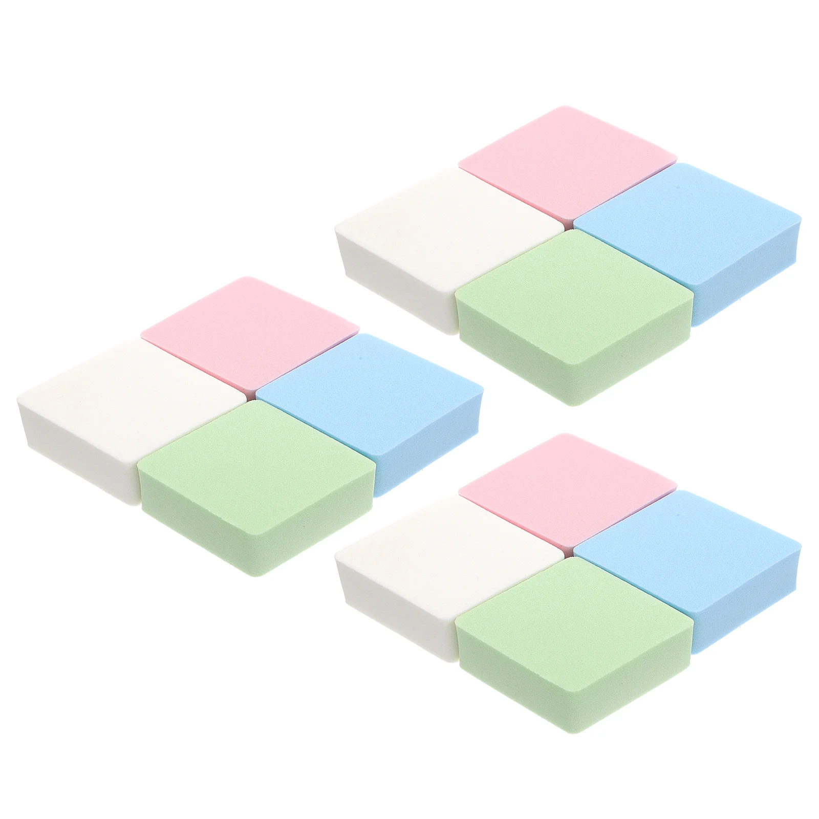 

12Pcs Portable Rhombic Powder Puff Makeup Accessory Comfortable Grip Save Powder Natural Look Household Makeup Puff