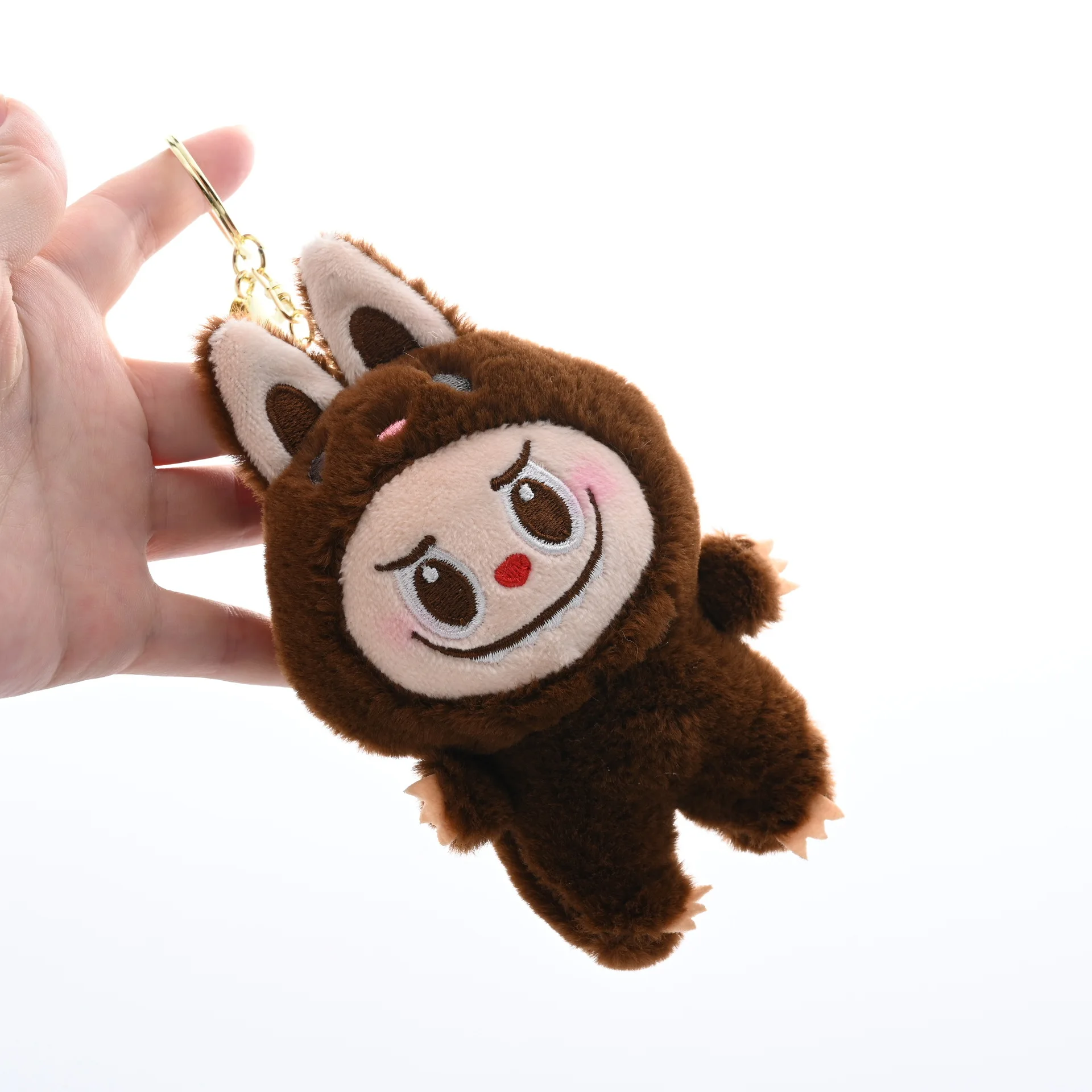 New 10cm Labubu Plush Doll Keychain Pendant  Kawaii Cartoon Cute Plush Doll Backpack Pendant Toys