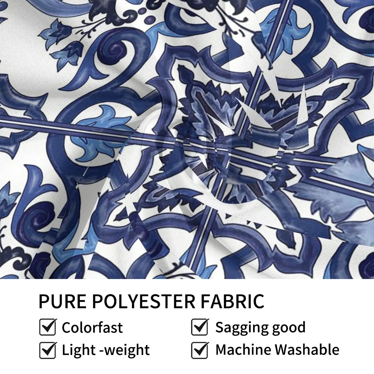 الأزرق المزخرف الأزهار البحر الأبيض المتوسط صقلية بلاط نسيج ديكور الفن المفروشات الجمالية لغرفة النوم المنزل قماش صوفي الجدار الشنق