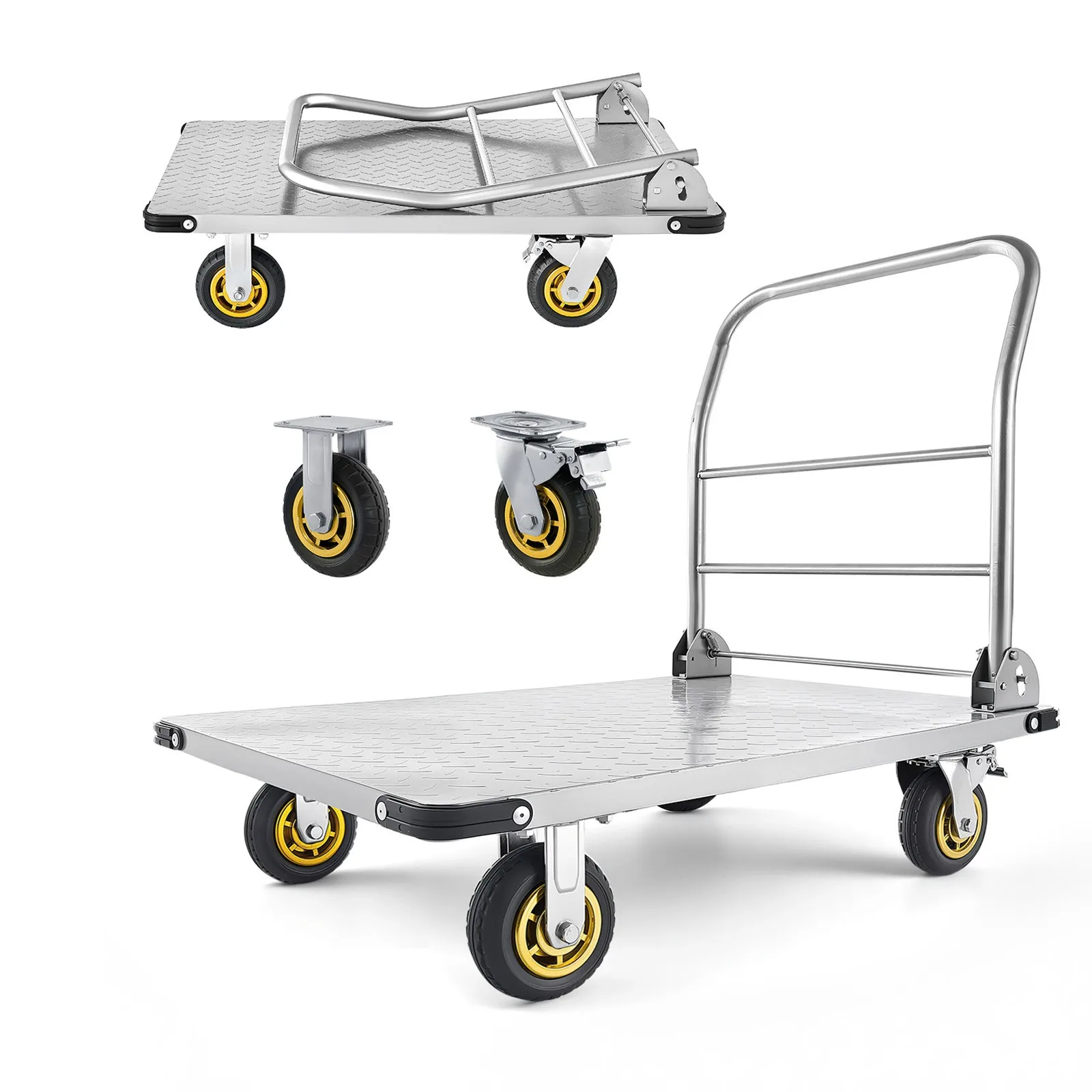 

Uimoso Foldable Platform Cart 2000lbs Capacity Heavy Duty Hand Truck with Wheels