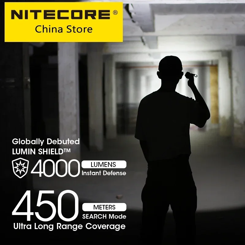 2024 Nitecore EDC33 Tactical Flashlight USB-C Rechargeable Torch Light 450Meter UHi 20 Max Built-in 4000mAh 18650 Li-ion Battery