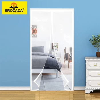 White strong magnetic door curtain encryption invisible anti-mosquito mesh net customized automatic closing screen door