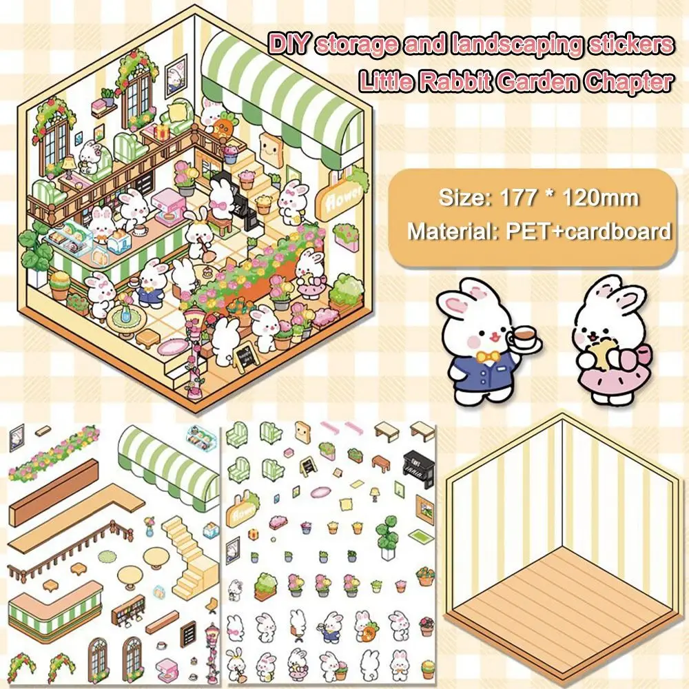 การ์ตูนตลก 3D ภูมิทัศน์สติกเกอร์เจ้าหญิง Capibara ความเครียดบรรเทา Miniature ภูมิทัศน์สติกเกอร์ DIY กระเป๋า Cabin ฉากสติกเกอร์