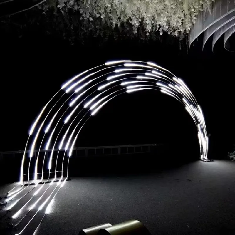 New wedding props colorful flowing lights wedding ceiling decoration arch