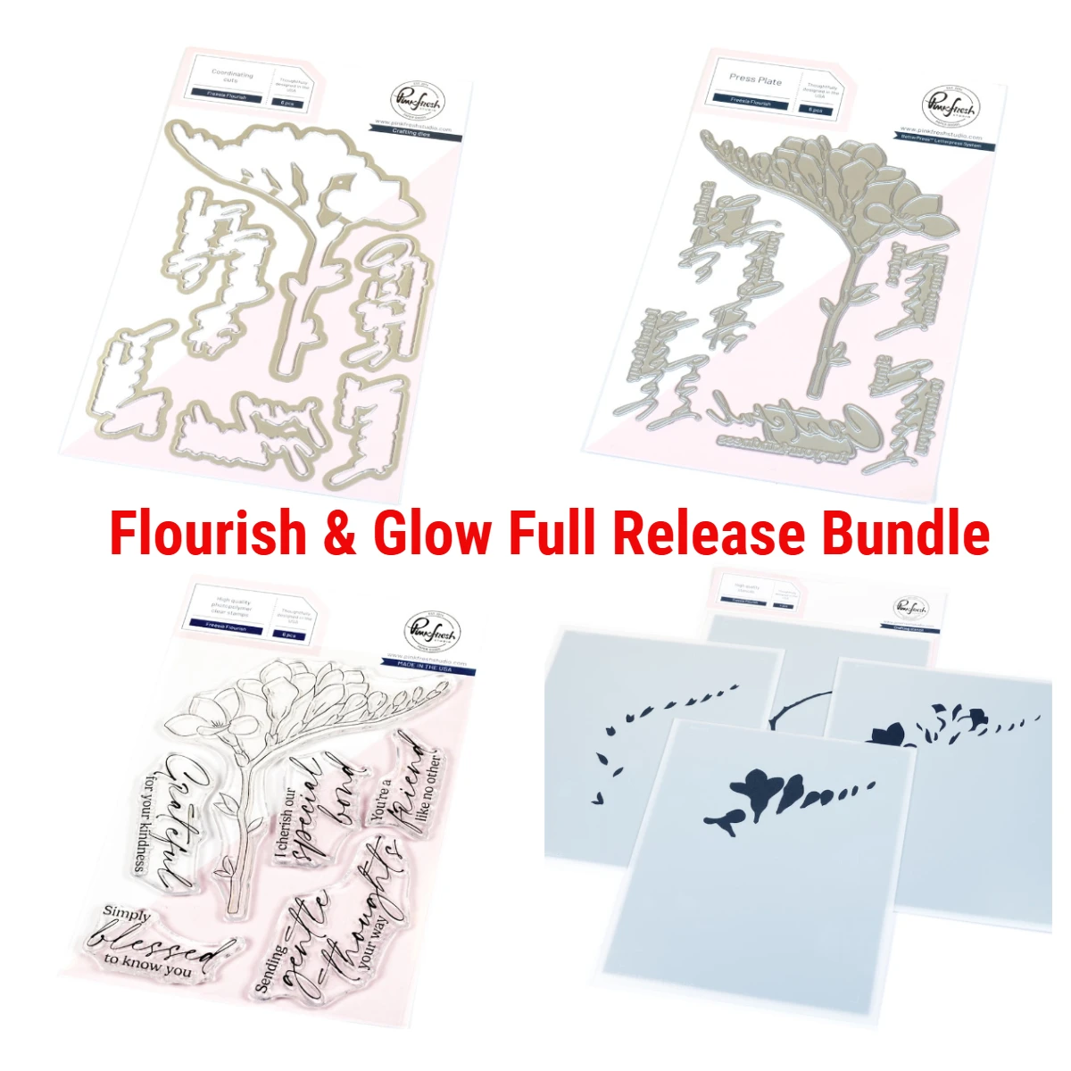 Freesia Flourish Bloom Metal Cutting Dies Scrapbook Embossed Stamps Stencils Drawing Hot Foil Plate Album DIY Craft Decoration