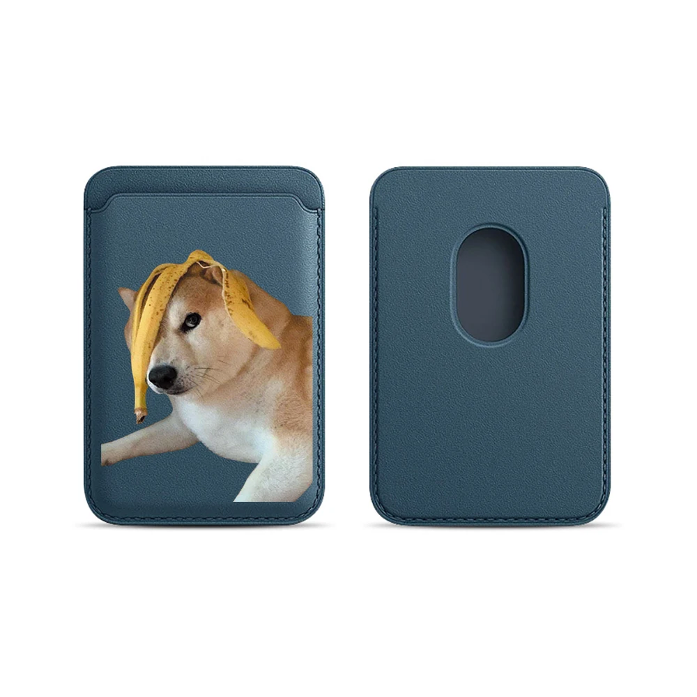Niedliche Shiba Inu Leder-Kartenhülle für Magnetische Hüllen, Geeignet für alle iPhone Magsafe Karten-Handyhüllen – Detail 7