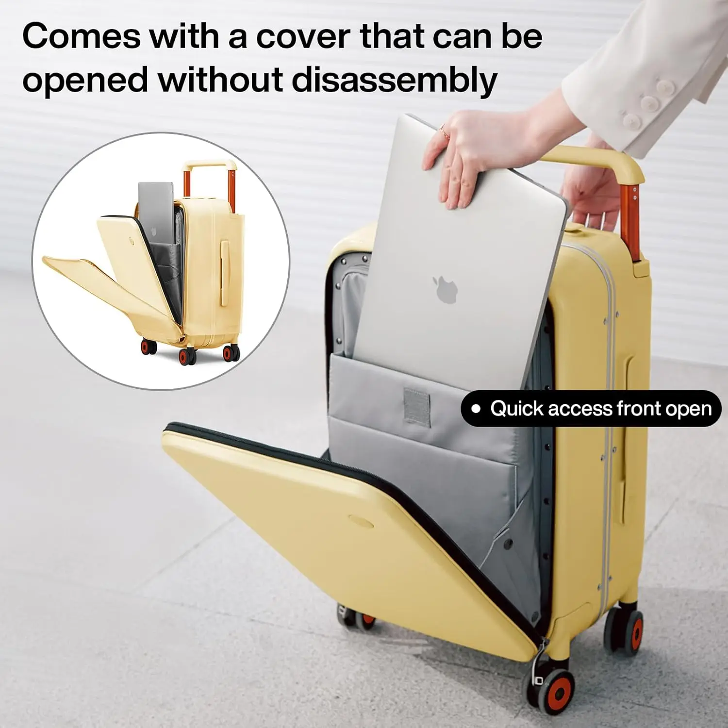 Mixi Checked Luggage Wide Handle Luxury Design Rolling Travel Suitcase Pc Hardside With Aluminum Frame Hollow Spinner Wheels,