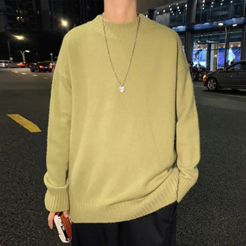 Neue koreanische Stil Männer Roll kragen pullover Mode Slim Fit Pullover Herren lässige Strick pullover männliche feste Roll kragen pullover