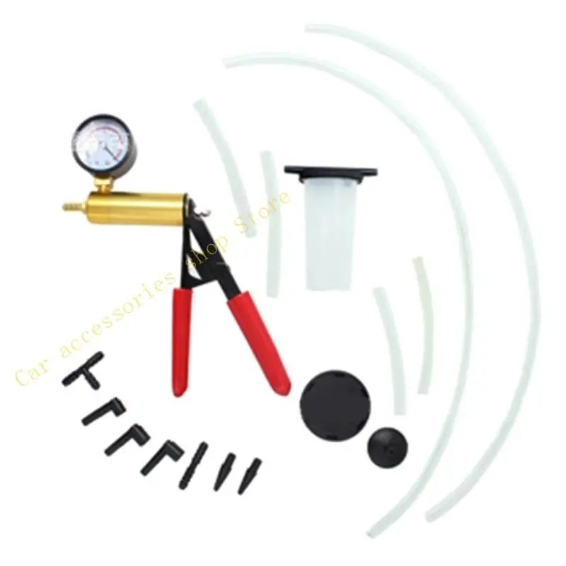 

T21E Hand Vacuum Pump Held Brake Bleeder Tester Set Bleed Car Motorbike Bleeding