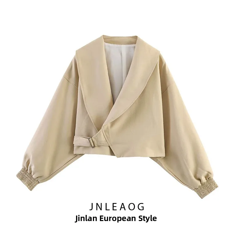 

Spring New Arrival Women's Fashion Versatile Short Coat Jacket Standard Fit Polyester Long Sleeve Regular Thickness