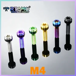 RTAMO Gr5 Titanium Bolts M4X6/8/10/15/20/25/30 ABS Sensor Disc Bolts Screws for Bicycle Motorcycle (1PC)