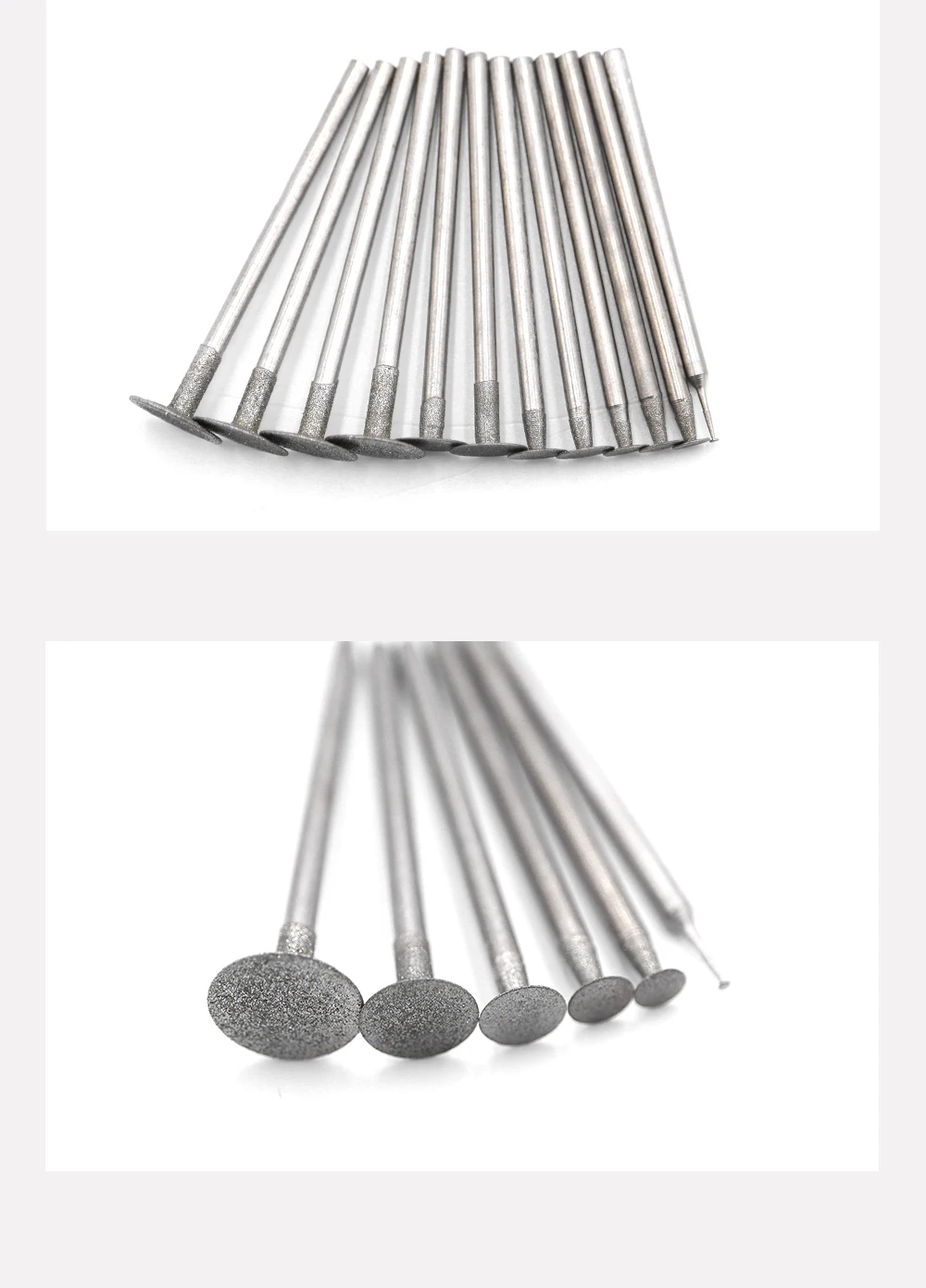 100 Stück K-Typ-Schaft 2,35 mm 120 # Diamant-Schleifgrat 0,5–10,0 mm Zähneknirschen Bits Schneidklingen Diamant-Schleifgrat – Detail 6