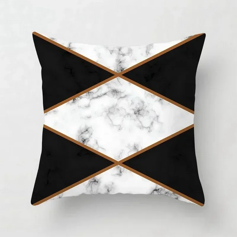 Gold Geometric Marble Sofa Decorative Cushion Cover Pillow Pillowcase Polyester 45*45 Throw Pillow Home Decor Pillowcover