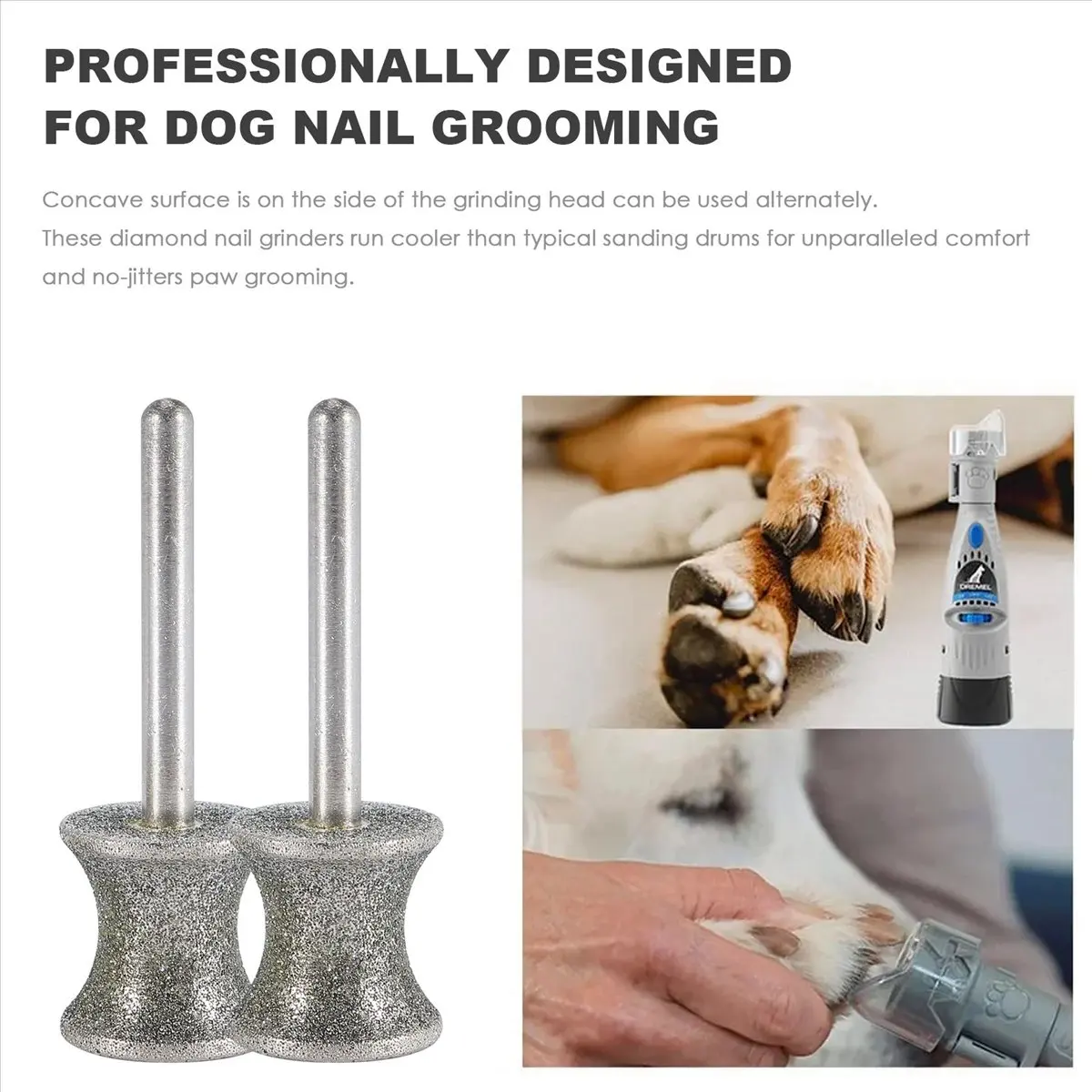 Y17A 2 Pack Dog Nail Grinder Bits for Rotary Tool Fits for and Many Others