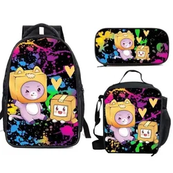 New LankyBox Carton Villain Primary and Secondary School Students School Bag Children Lunch Bag Pencil Case Anime Mochila