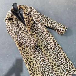 Female Overcoat Leopard Women's Fur Coat 2024 New Winter Fashion Lapel Long Sleeve Temperament Comfortable Women's Fur Coat Y243