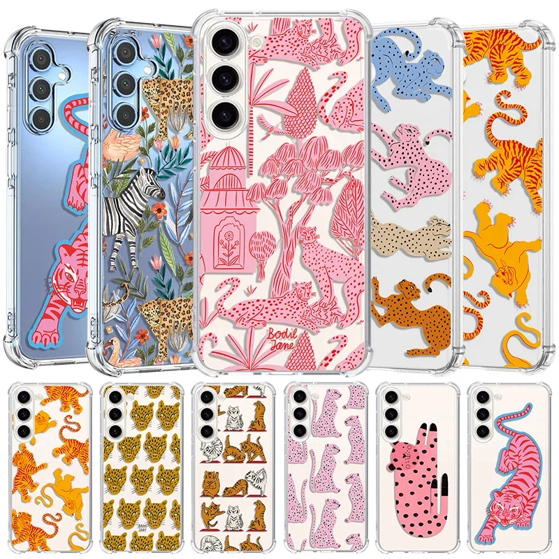 Pink Money Leopard Zebra Phone Case For Samsung Galaxy S10 lite S20 FE S20 Plus S21 ULTRA S22 S23 S24 Ultra 5G TPU Back Cover