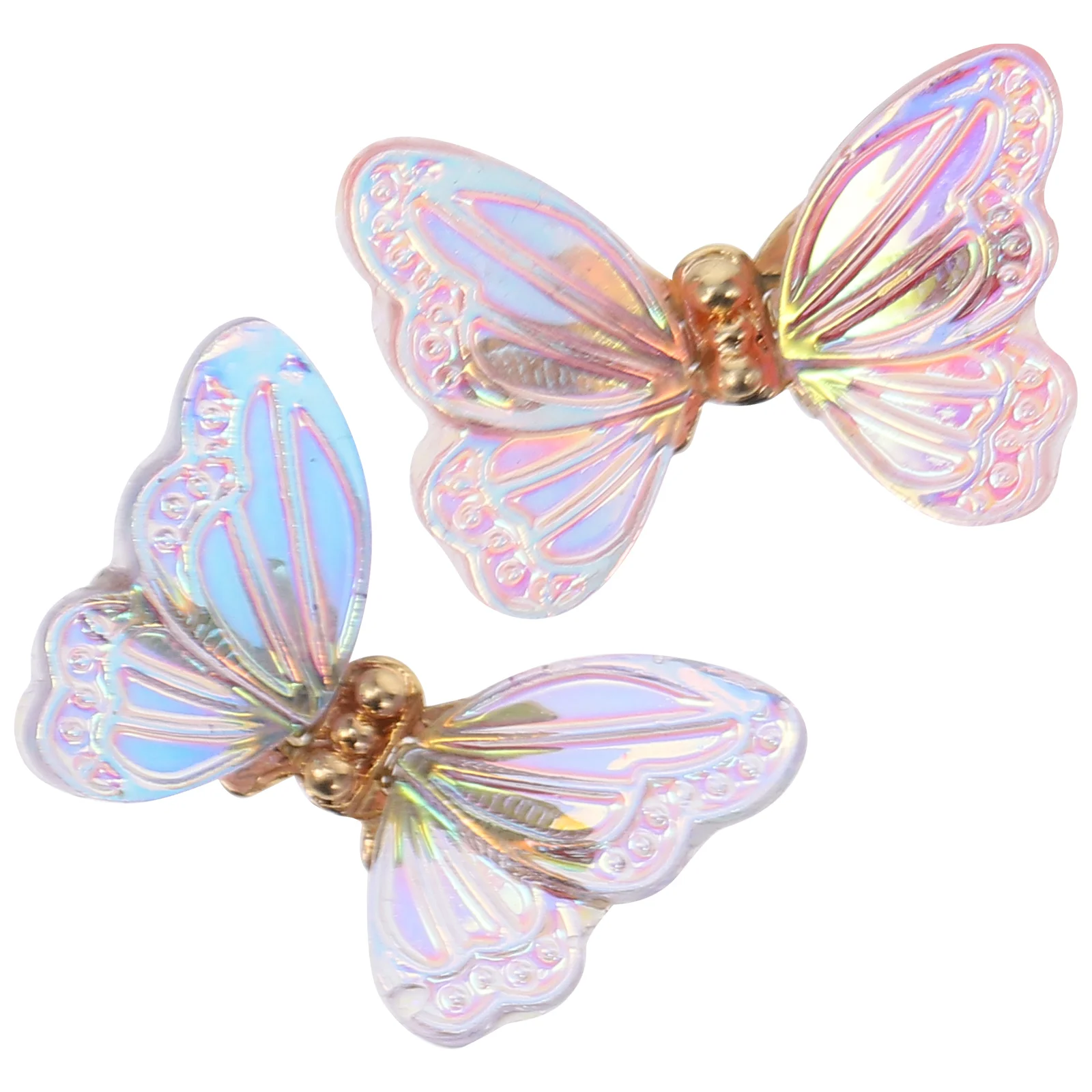 4 Pcs Butterfly Nail Accessories D Stickers 3D Zircon Charms Notebook Decoration