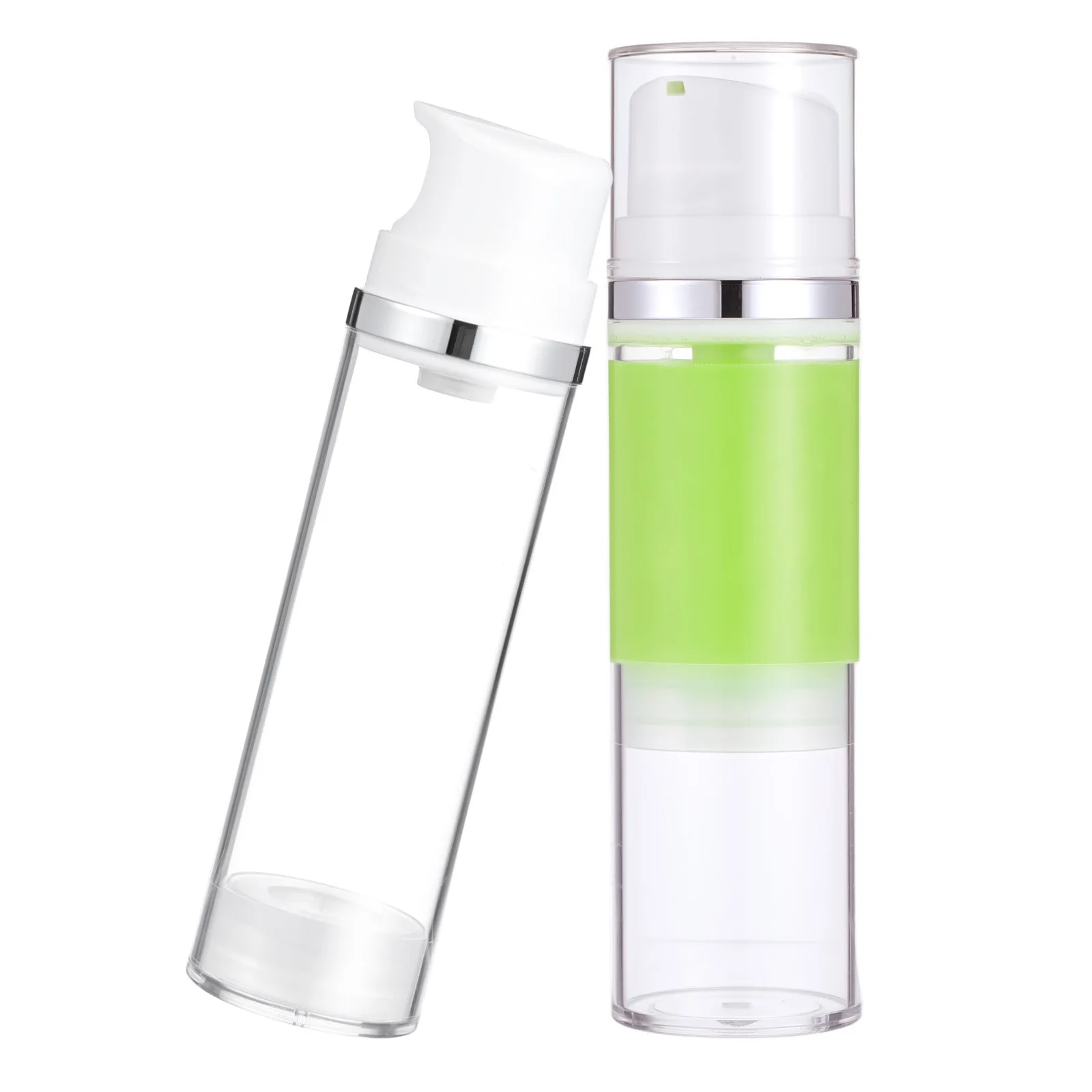 

2Pcs Airless Pump Bottle Empty Travel Lotion Pump Containers Durable Material Easy to Press Operate Travel Bottle