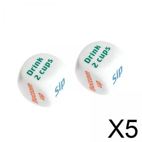 Jeu de dés en acrylique avec conception roulante gravée pour jeux de table et soirées à boire en plein air