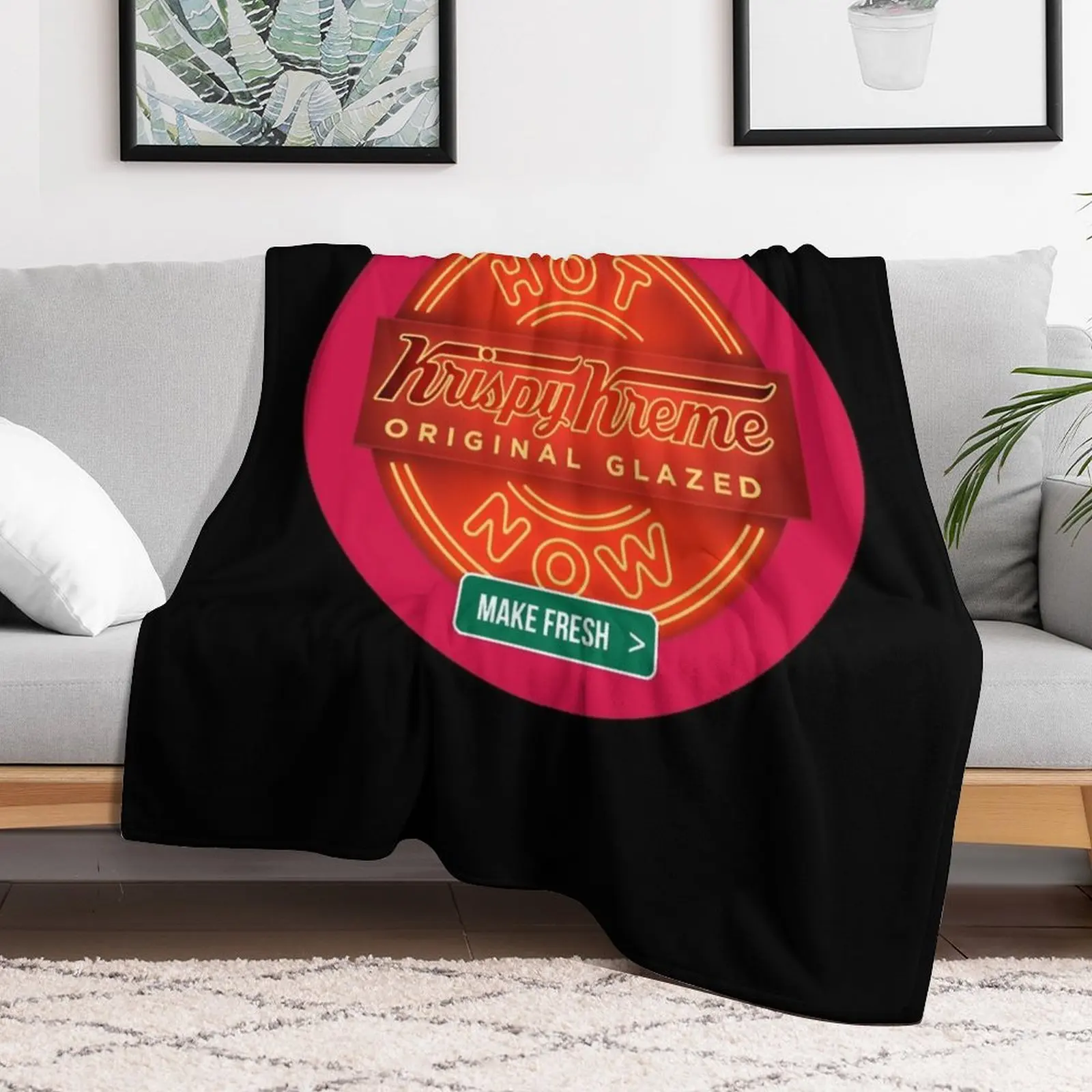 Circular Krispy Kreme Logo Merchandise Throw Blanket