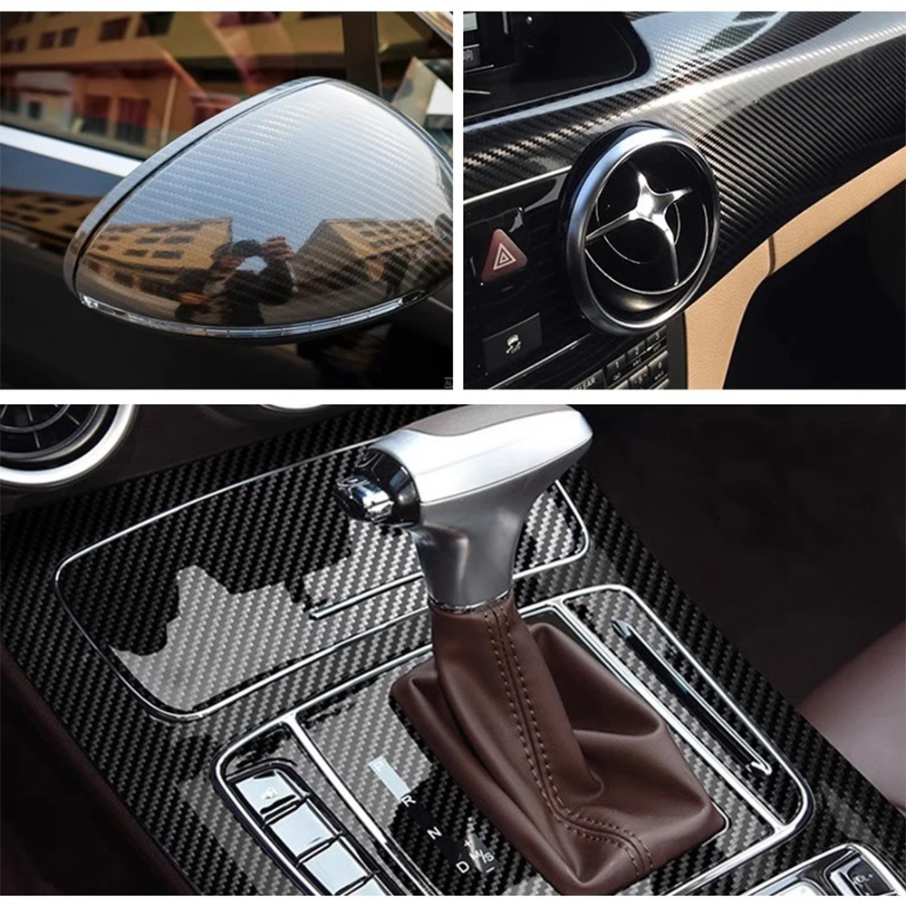 

6D Carbon Fiber Black Car Sticker Wrapping Vinyl Film Bubble Free Auto Body Self Adhesive Sticker Car Accessories Exterior