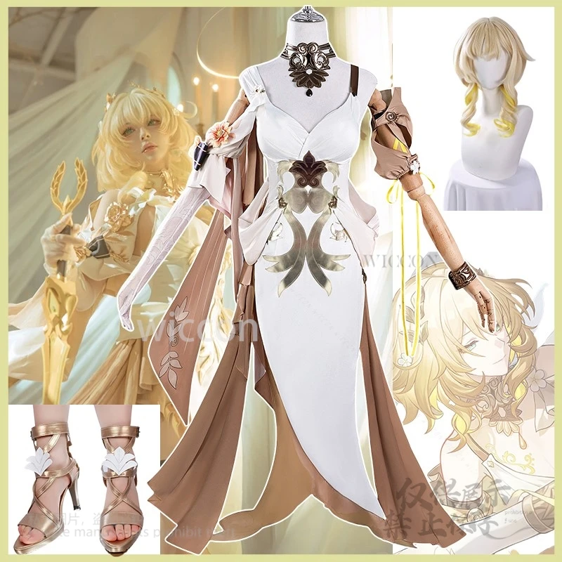 

Aglaea Cosplay Costume Anime Game Honkai Star Rail Long Dress Lolita Wigs Shoes Halloween Christmas Girls For Woman Anime Style