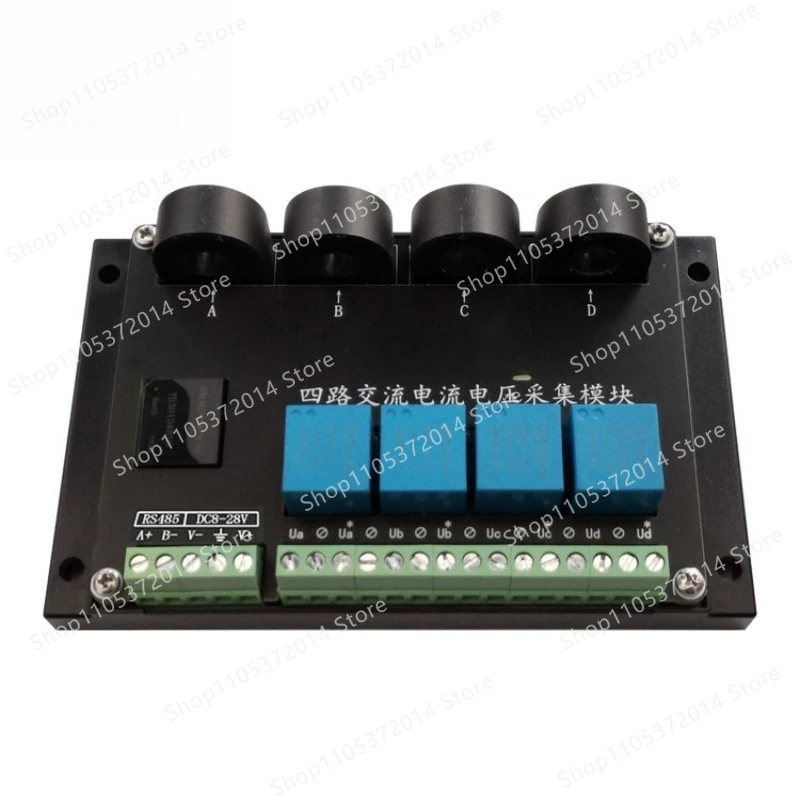 Multi-channel 4-channel ac current and voltage acquisition module power measurement transmitter sensor rs485
