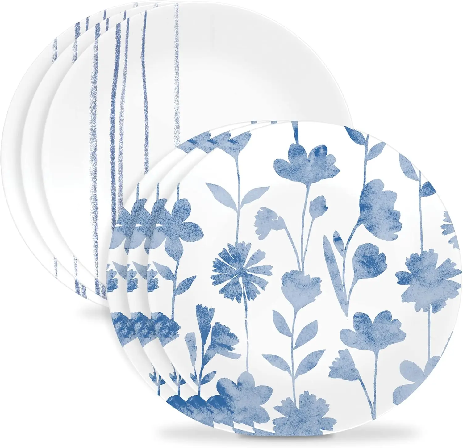 

6-Piece 8.5" Lightweight Glass Lunch Plates - Scratch Resistant, Dishwasher Safe for Everyday Dining