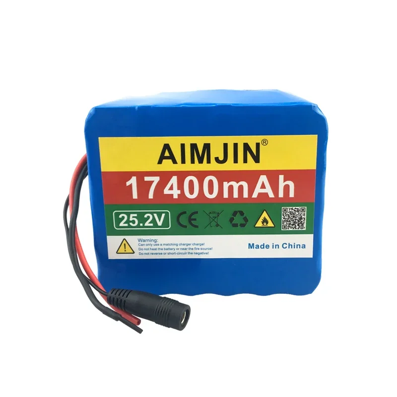 25.2v 17400mah Lithium Battery Pack 6S5P 17.4A Built-in BMS Protection, Used for Bicycle Engines, Outdoor Power Sour