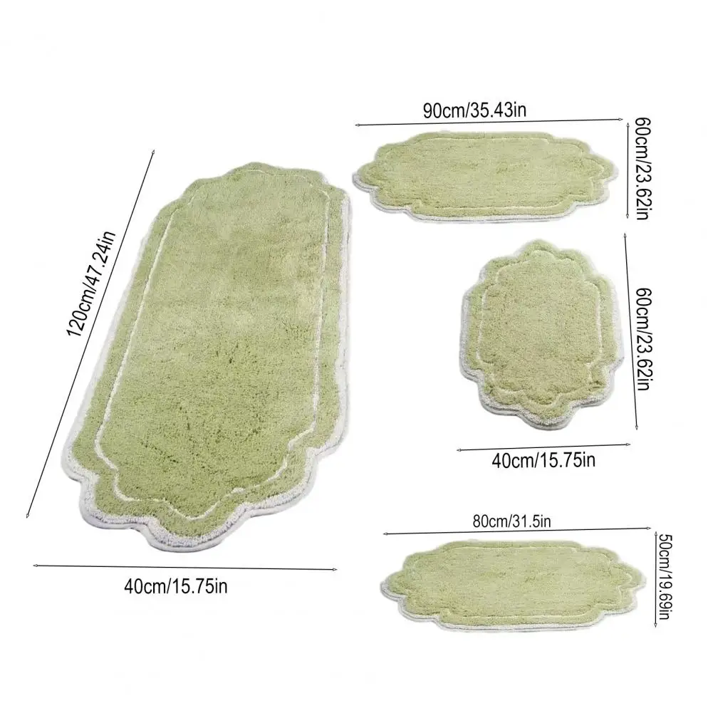 Anti-slip Bath Rug Sink Area Floor Mat Soft Absorbent Bathroom Rug Plush Non-slip Floor Mat Quick Dry Machine Washable for Tub
