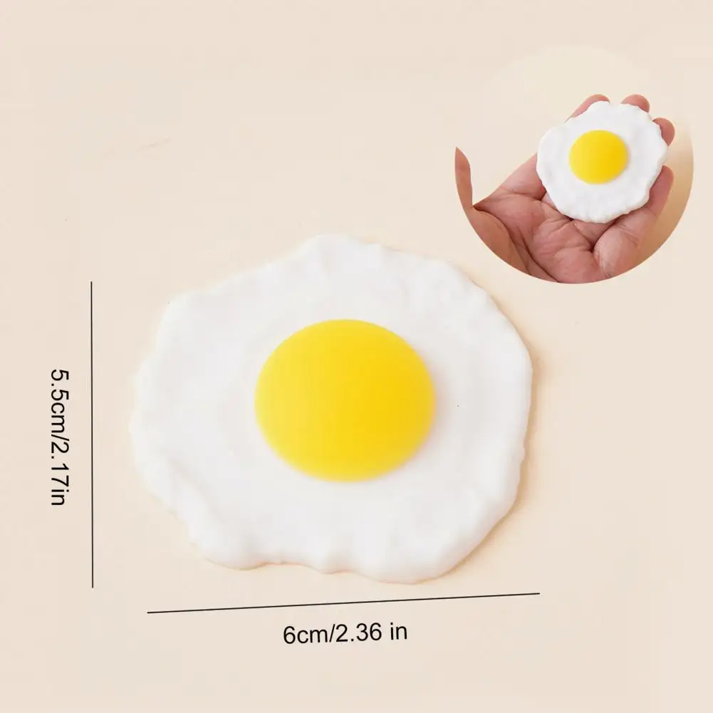 Stress Relief Egg Toy Flexible Stress Toy Simulation Egg Squeeze Toy Realistic Poached Egg Model Anti-anxiety Stress Reliever