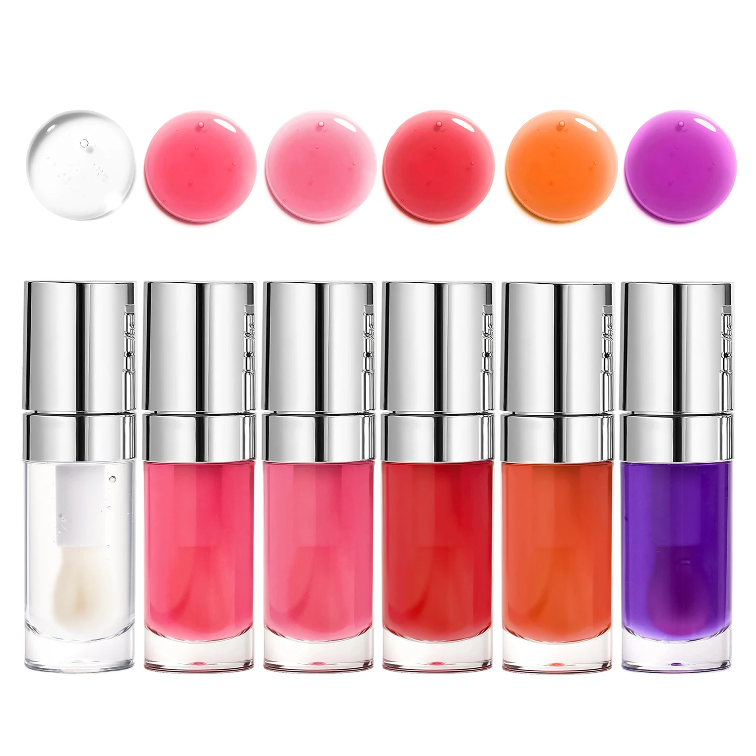6 ml Private Label Lippenöl, individuelles Logo, 6 Farben, fruchtig duftender, feuchtigkeitsspendender Lipgloss, aufpolsterndes, üppiges Lippen-Make-up, vegane Schönheit