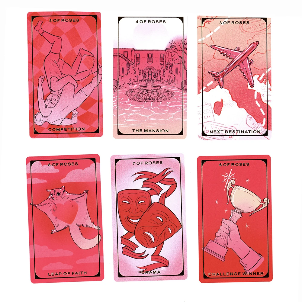 12CMX7CM Tarot Cards with Guide Book.Final Rose Tarot Deck Cards for Beginners.Fate Divination