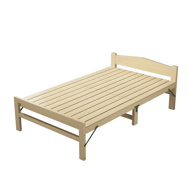 Folding bed, single bed, solid wood bed, lunch break, office rest