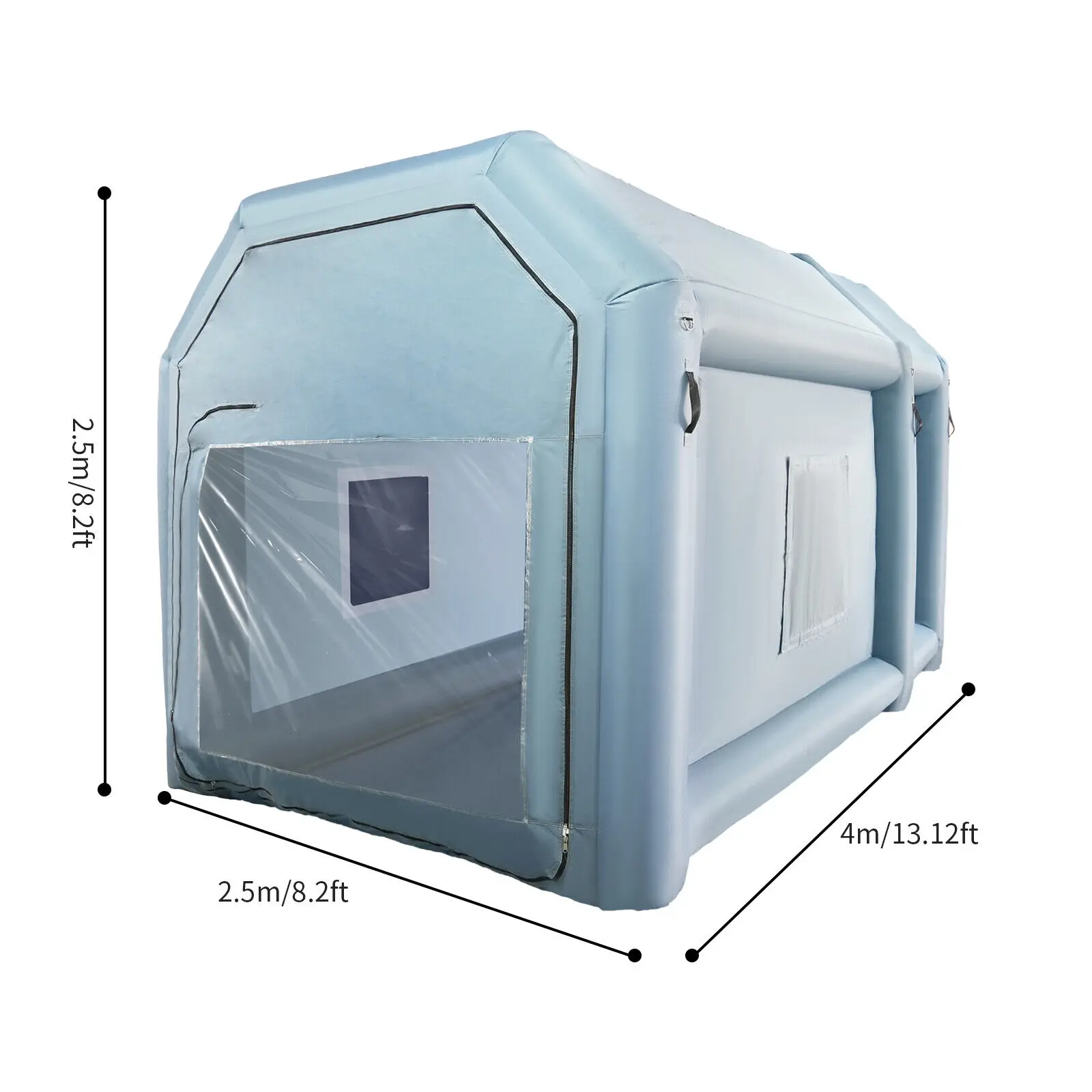 4m x2.5mx2.5m Portable Inflatable Paint Booth, Inflatable Spray Booth, Motorcycle Paint Tent with Blowers