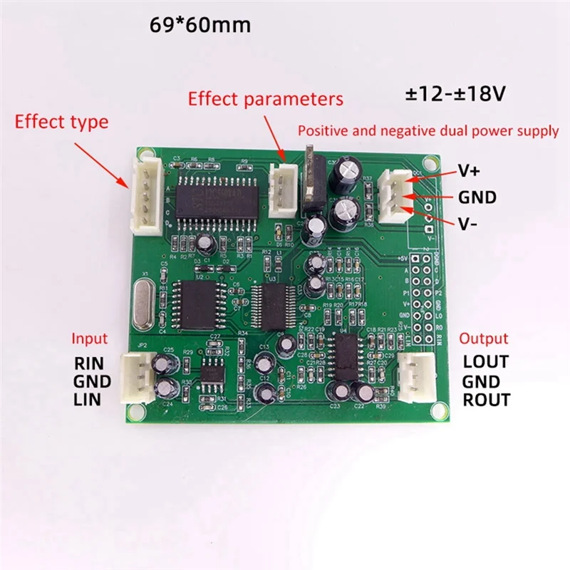 Cara OK Board 16 Sound Effects DSP Digital Reverberation Board Mixer Module Digital Audio Mixer Effects Module