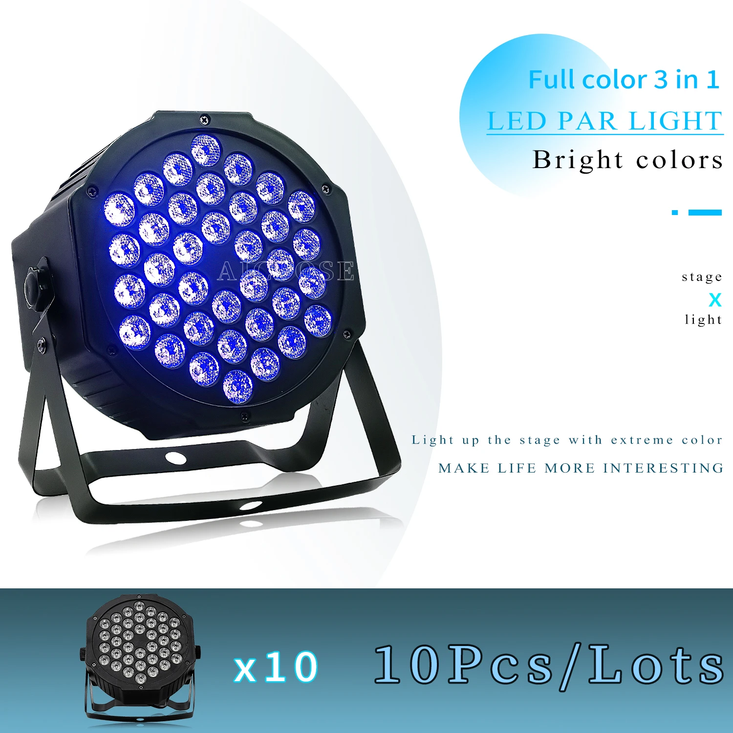 

10Pcs/Lots 36x3W LED Par Light RGB Disco Lighting Equipment 3/7 Channel DMX 512 Strobe DJ Party Stage Lighting Effect Light