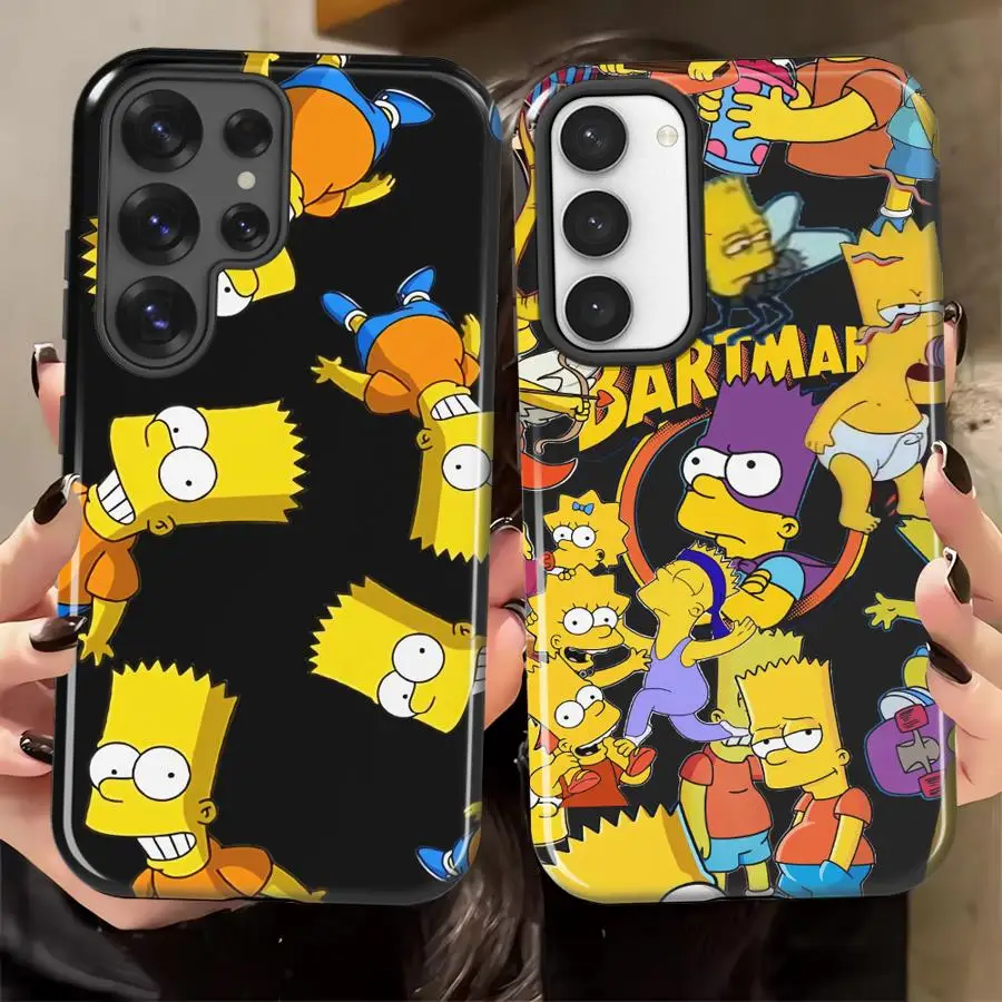Phone Case for Samsung Galaxy S26 Ultra S23 A56 S20 FE A16 S25Ultra S24 Ultra A26 A36 Soft Cover Capa The Simpsons Fashion Bart