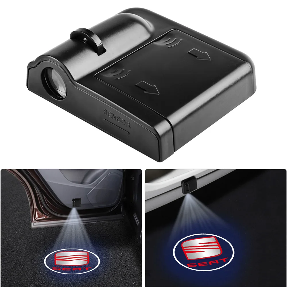 For Seat Tarraco Leon Ibiza FR Altea Arosa Ateca Cordoba Exeo Toledo Car HD Projector Lamp Car Door Welcome Light LED Decoration