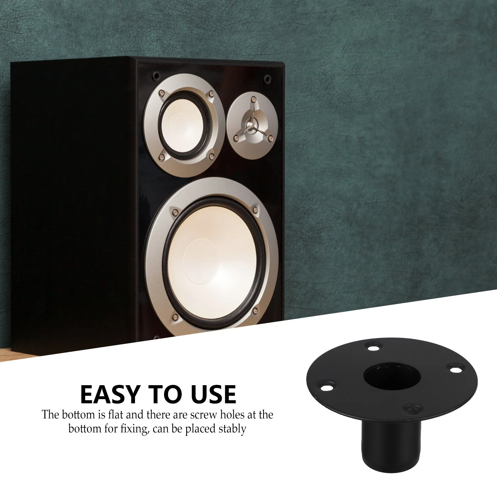 

1Pcs Speaker Iron Bracket Mount Stand Base Stable Wear Resistant Strong Load Bearing Black Paint Speaker Mount Stand